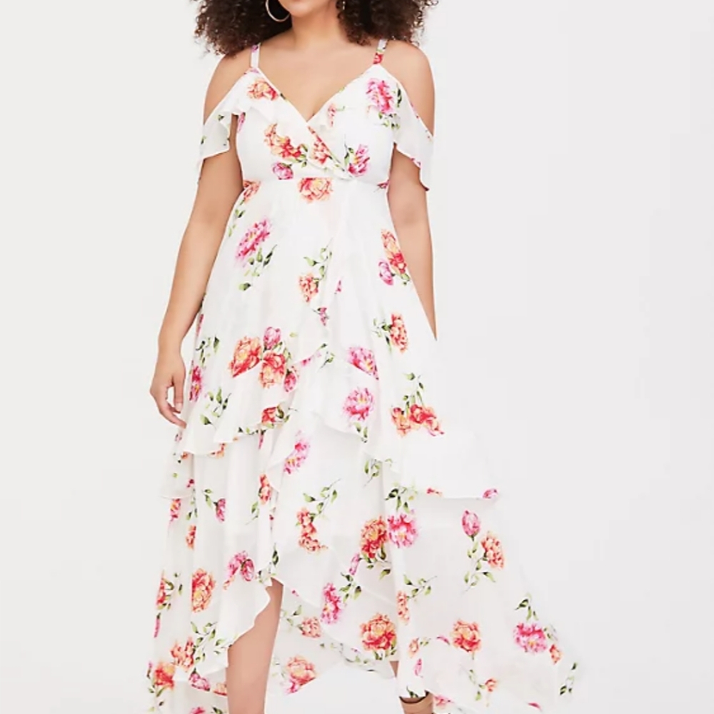Torrid floral high low dress
